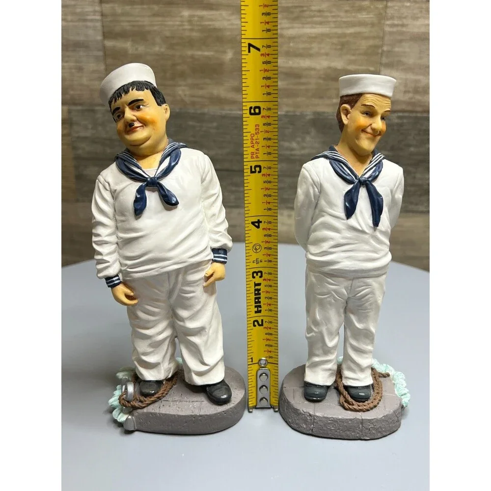 1999 Dave Grossman Creations Laurel & Hardy Navy Sailor Resin Figurines /5000